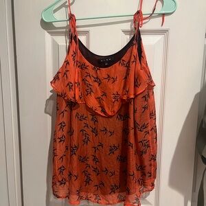 Glam Women's Camisole in Orange and Black